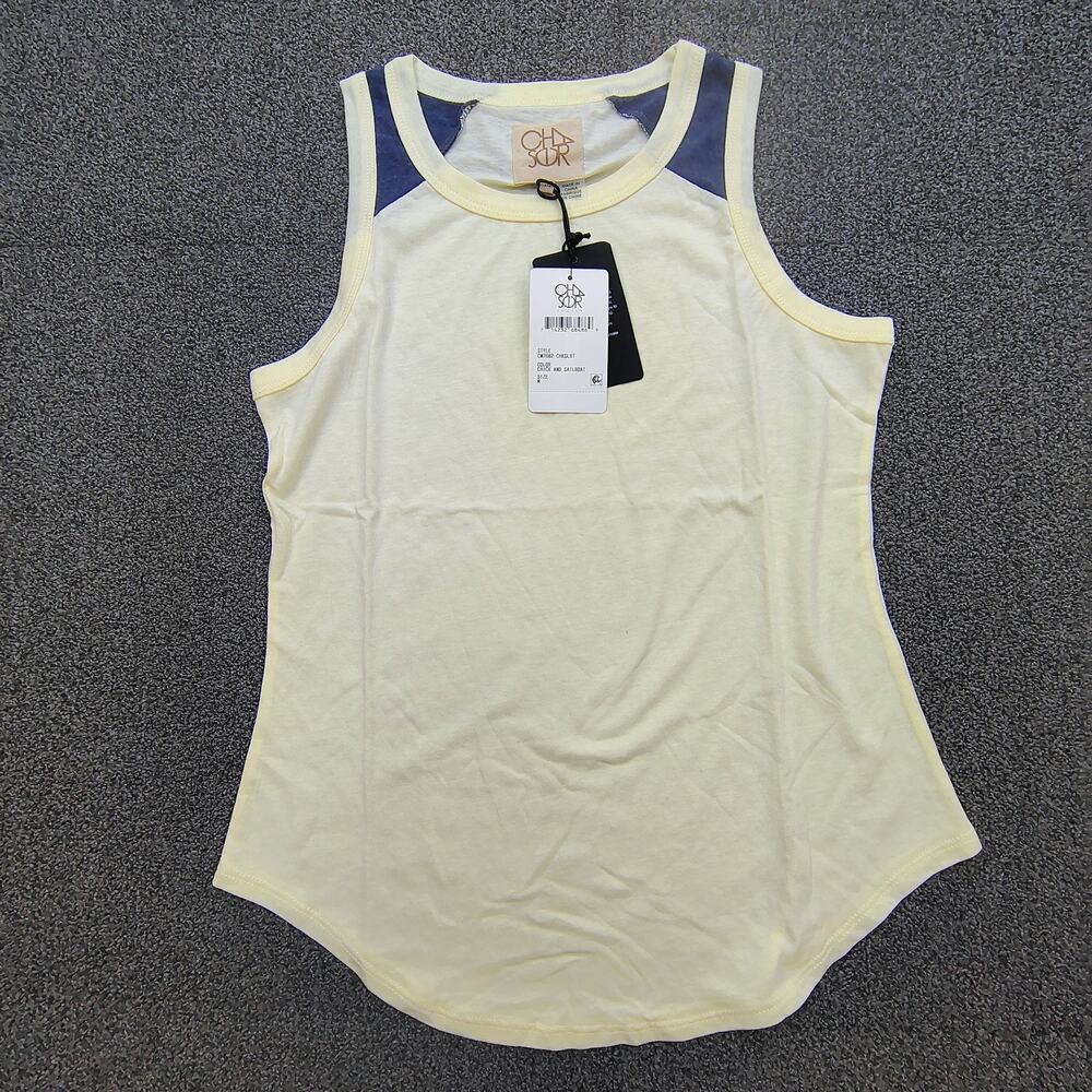 New Chaser Yellow & Blue Colorblock Semi Sheer Women's Size M Workout Fitness